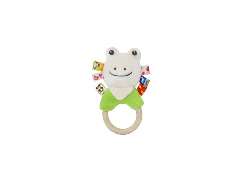 Bb Called The Green Frog Baby Plush Wooden Ring Hand-Cranked Bell