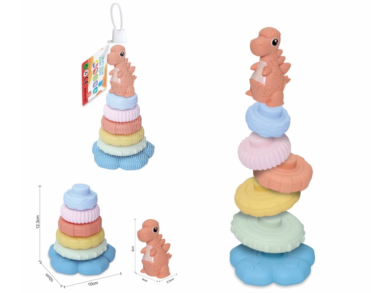 Soft Plastic Dinosaur Stacking Toy 7pcs