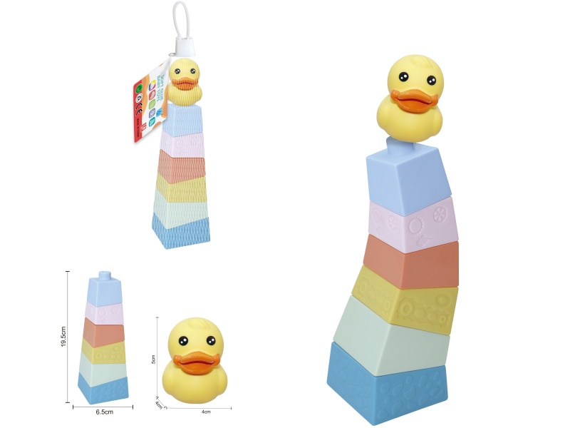 Soft Plastic Stacked Tower Finger Doll Set(Duck) 7pcs