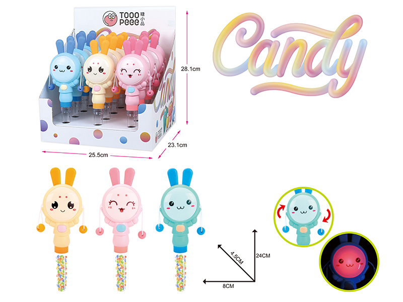 Rattle-Drum(With Lights) Candy Toys 12pcs