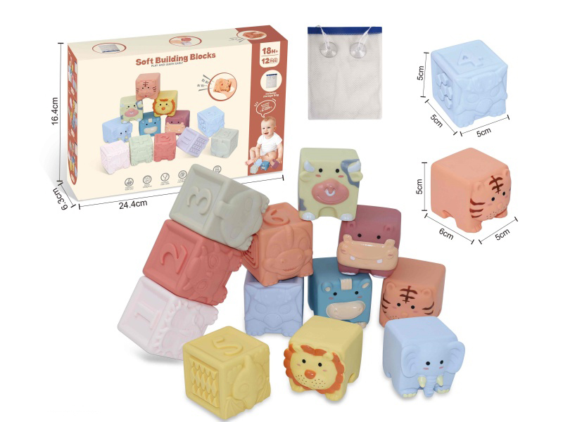 Animal & Dinosaur Numbers Soft Building Blocks(Includes Storage Bag) 13pcs