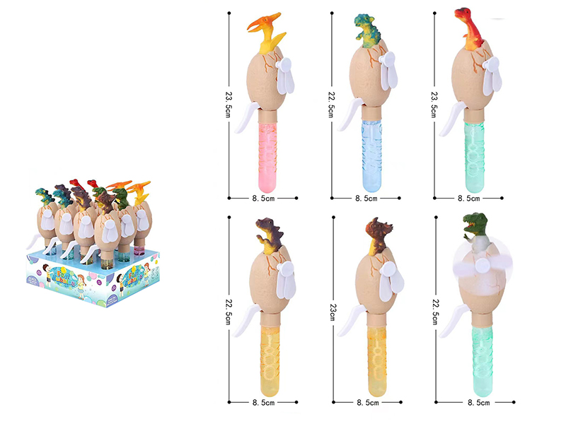 Dinosaur Fan Bubble Sticks 12pcs
