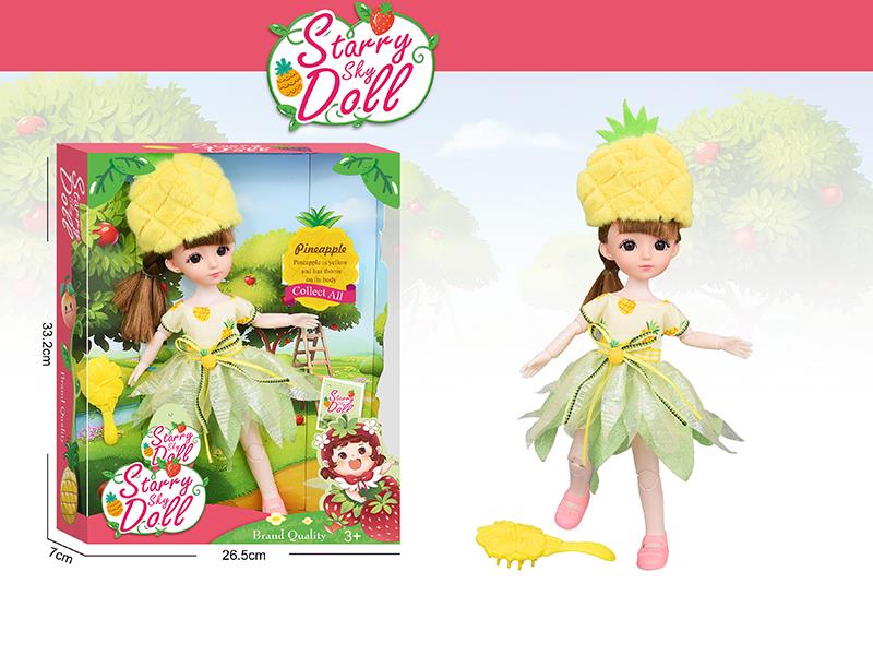 12 Inch 11-Joints Fruit Series Doll(Pineapple)With Comb