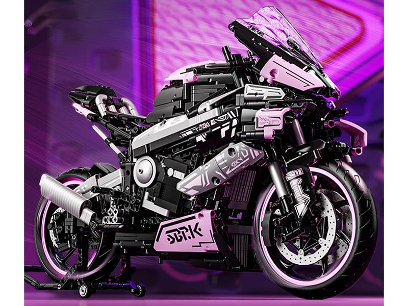 Pink BMW Motorcycle Building Blocks 1985PCS