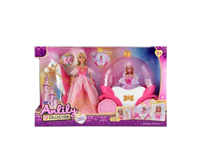 11.5-Inch Solid Body Baby Carriage (Brown Skin)