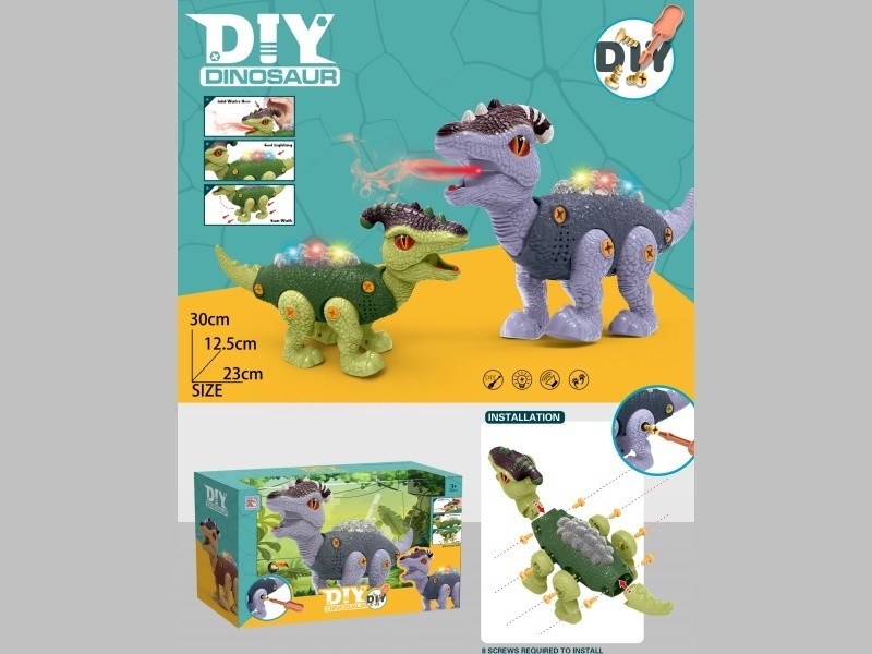 Diy Disassembly And Assembly Of Electric Spray Parasaurolophus (Diy Disassembly And Assembly Gameplay, Simulated Walking, Simulated Dinosaur Sound, Spray Function, Comes With One Spray Water Bottle, A
