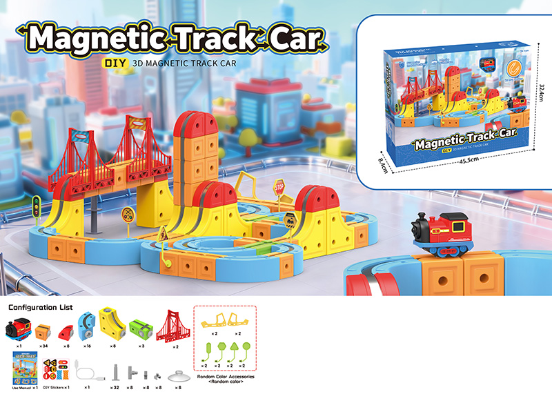 DIY 3D Magnetic Track Car 155PCS
