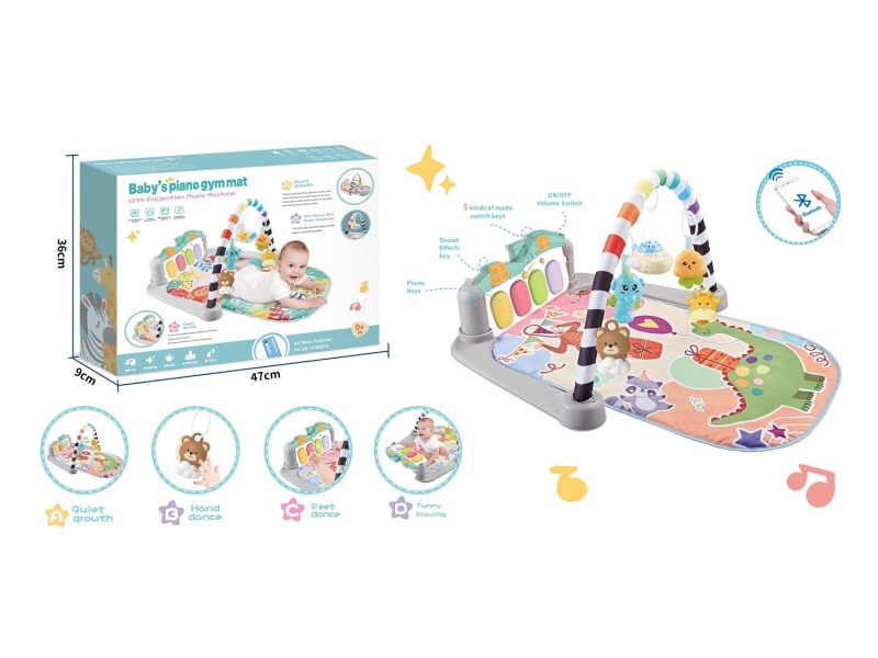 Dinosaur Oval Pedal Piano Fitness Stand (With Bluetooth Projection Small Aircraft)