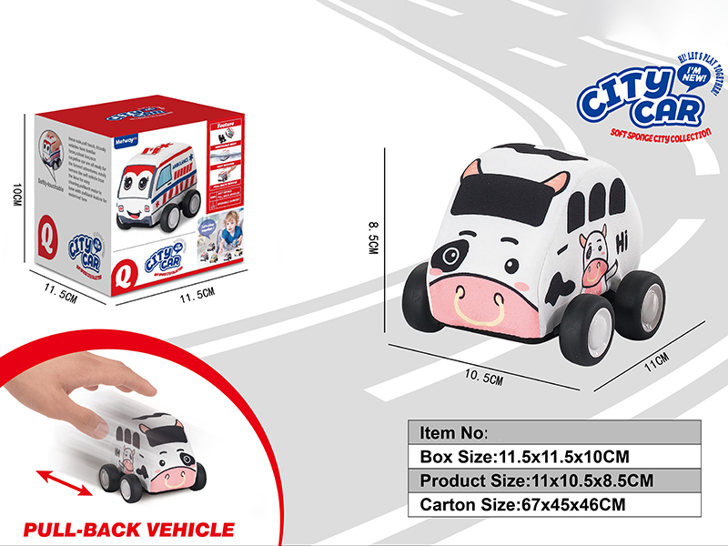 Pull Back Cow Cloth Car