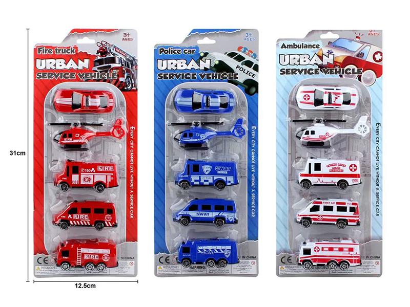 Slide Fire Engine/Police Car/ Ambulance Set