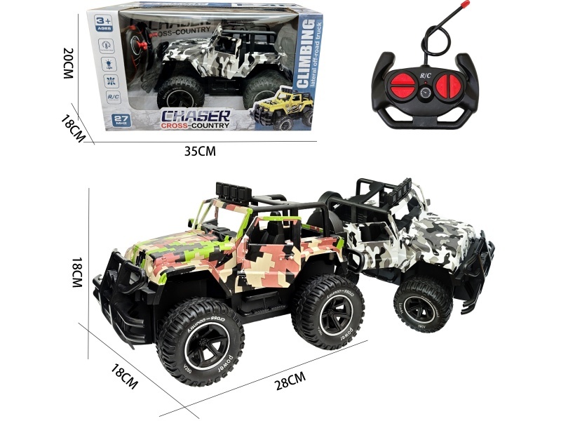 1:14 Four-Way Door Watermarked Military Wrangler Off-Road Remote Control Vehicle (Manual Door Opening, Front Lights, No Battery Included)