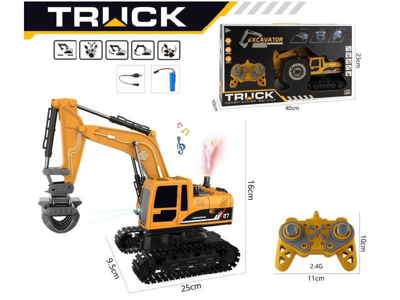 1:22 11CH R/C Engineering Truck With Lights And Music, Spray