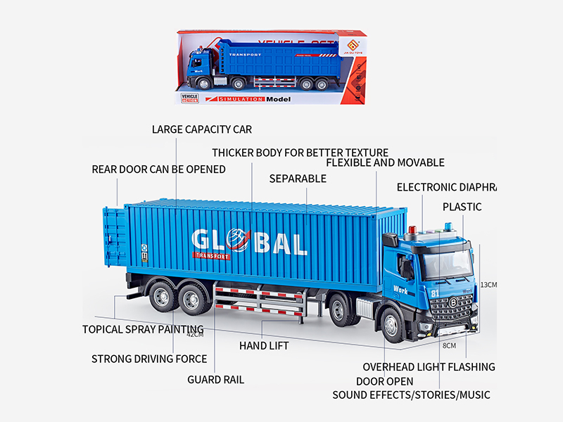 Extended Version Multifunctional Friction Plastic Container Car Model