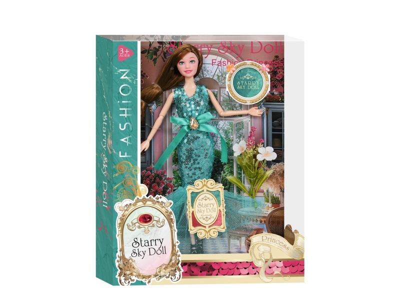 11.5-Inch 11-Joint Modern And Fashionable Princess - With 2 Pieces Of Hairpins - Realistic Bouquet