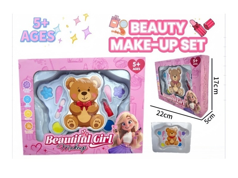 Double-layer bear children's makeup and accessory toys