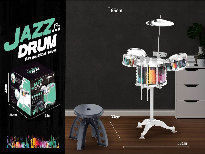 5 Drums, 1 Cymbal, Electroplated Ring, Iridescent Hoop + Stool (Drum No. 3 1+ Drum No. 5 2+ Drum No. 6 2)