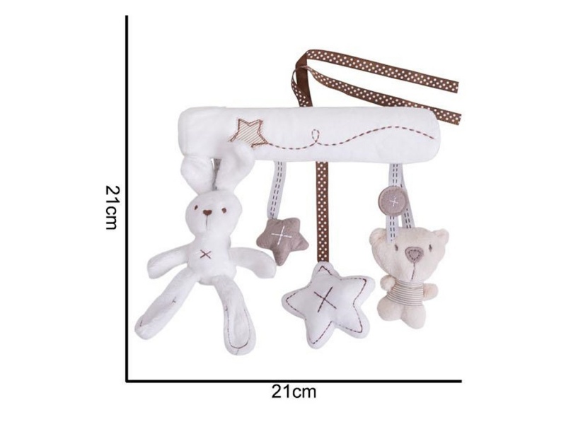 Plush White Rabbit Lathe Hanging Strap
