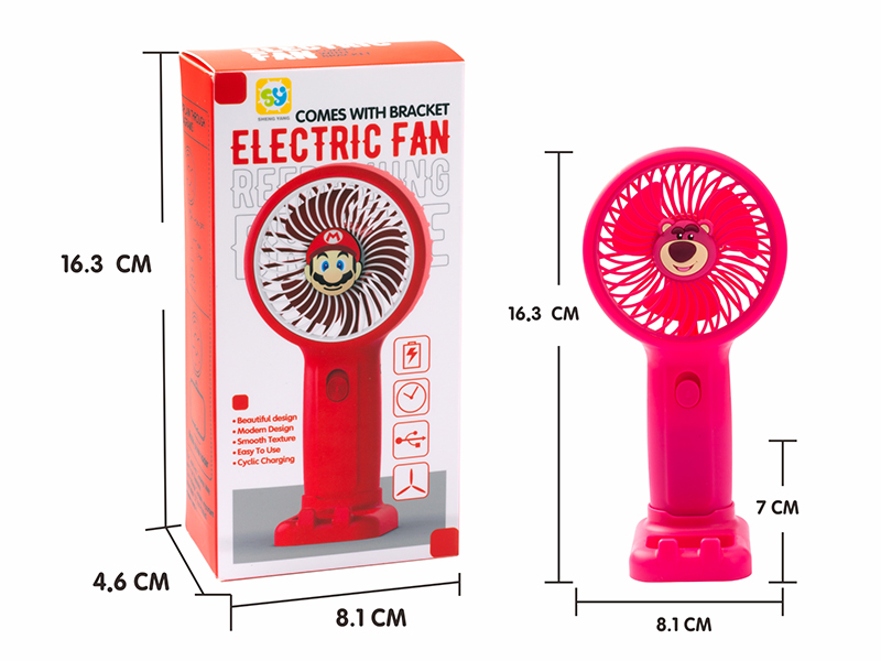 Strawberry Bear Small Fan With Bracket