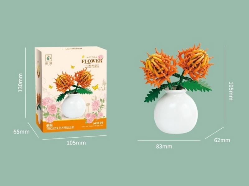 Building Blocks: Chrysanthemum (Flower Arrangement) 132 Pcs