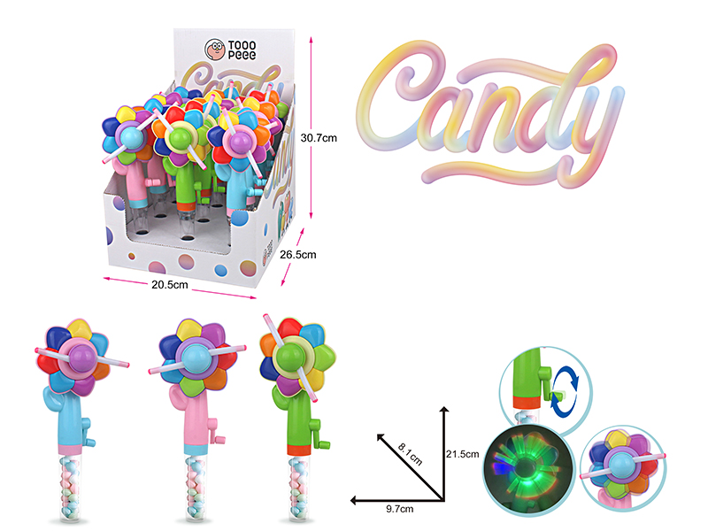 hand-Cranked Flower Light Stick Candy Toys 12pcs