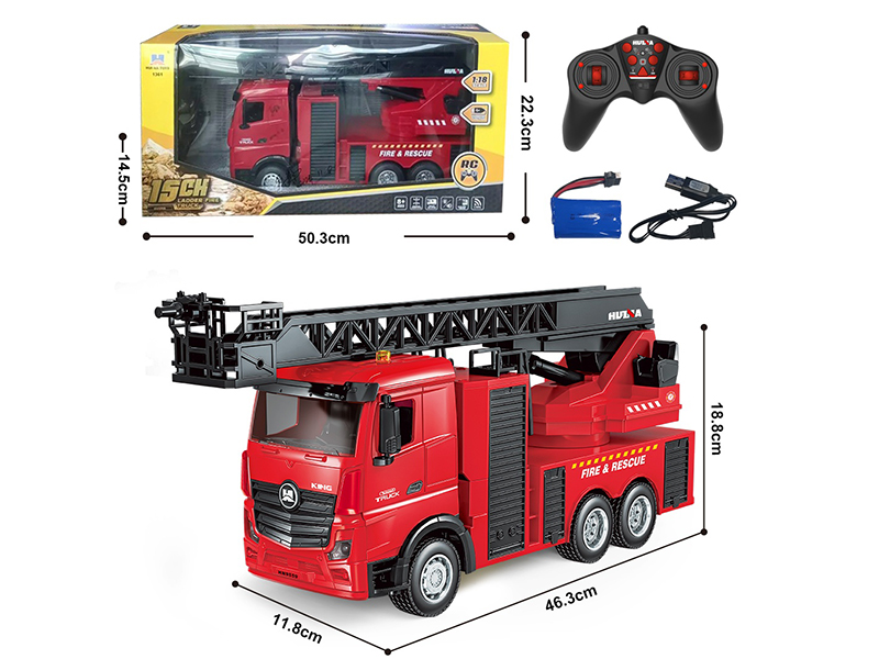 1:18 15-Channel Semi-Alloy Remote-Control Ladder Fire Truck