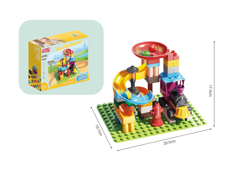 Small Train Slide Building Blocks 76pcs