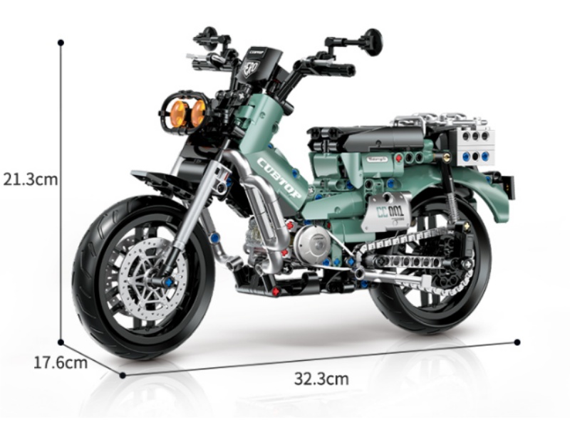 Building Blocks: 1:8 Technology Motorcycle Series - 577 Pieces Of Honden Baby Beast