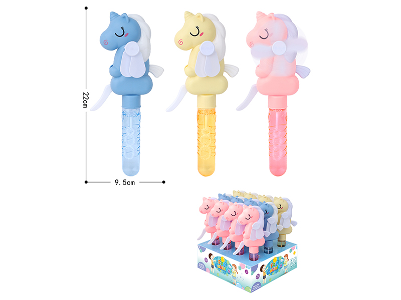 Unicorn Bubble Fan 12pcs