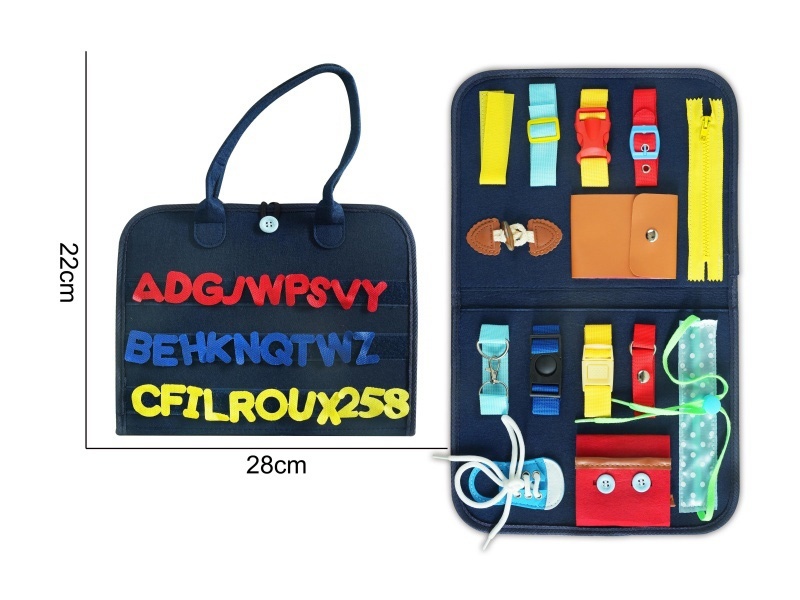 Montessori Early Childhood Education And Intelligence Development - Felt Single Page Deep Blue Outer Wool Busy Board