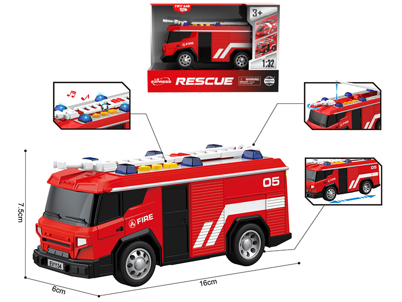 1:32 Friction Fire Engine(Sound & Lights)