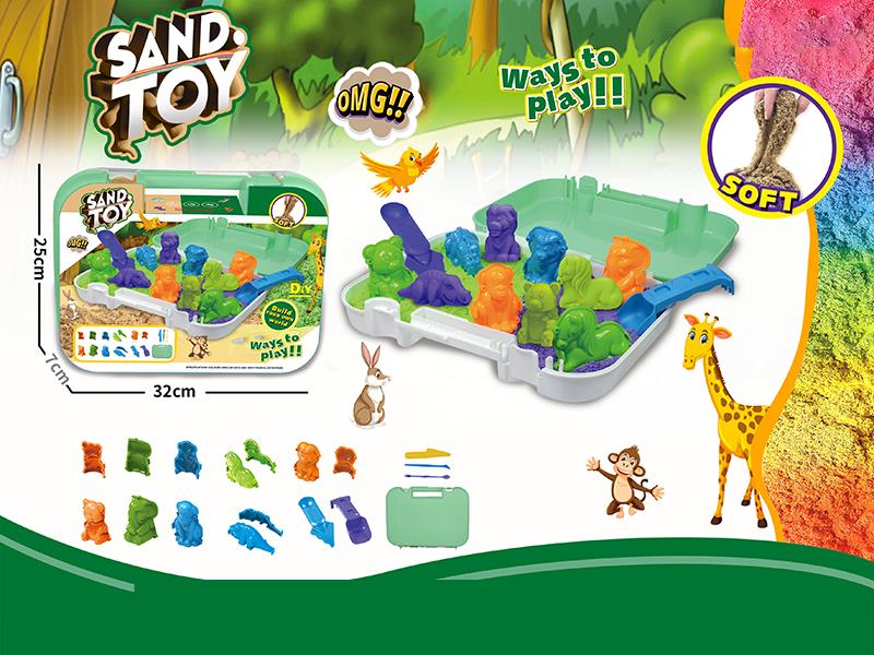 Dynamic Sand 3D Animals Sand Mold Suitcase Set(1000g)