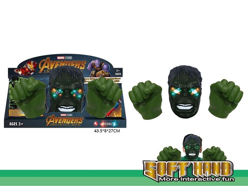 The Hulk Mask With Lights + Gloves