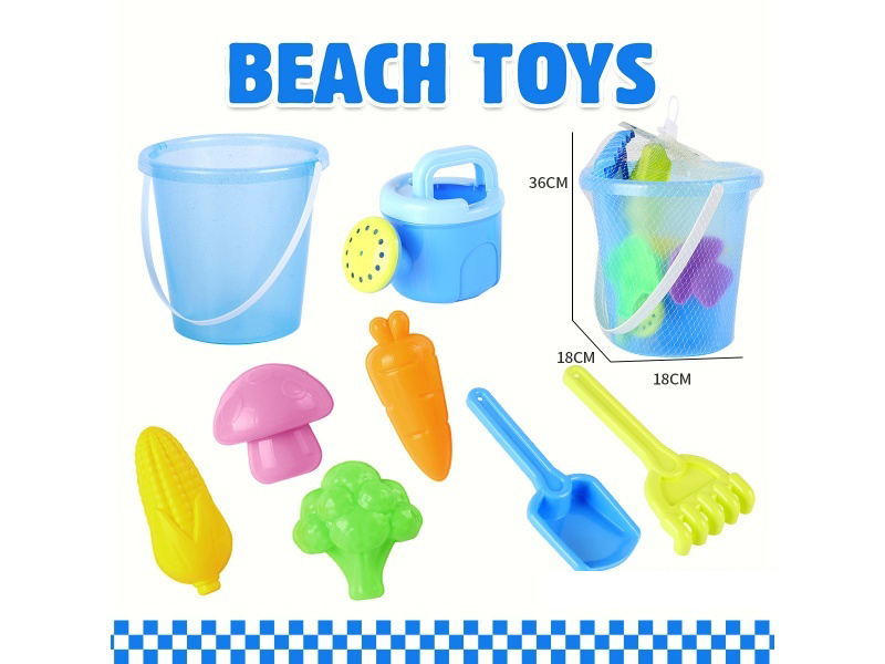Sandfield With Shower Sand Spade Tools Fruit And Vegetable Desert Set Of 8