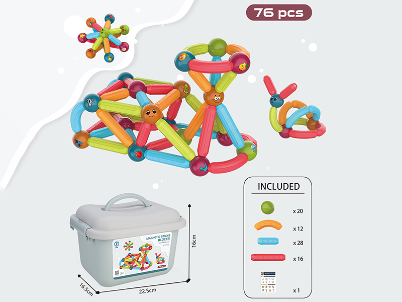 Magnetic Sticks Building Blocks 76pcs