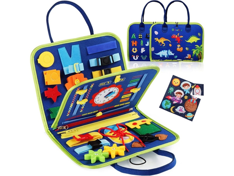 Montessori Early Education And Intelligence Learning Book For Children - Dinosaur + Letters (Four-Sided Hand-Held Signature)