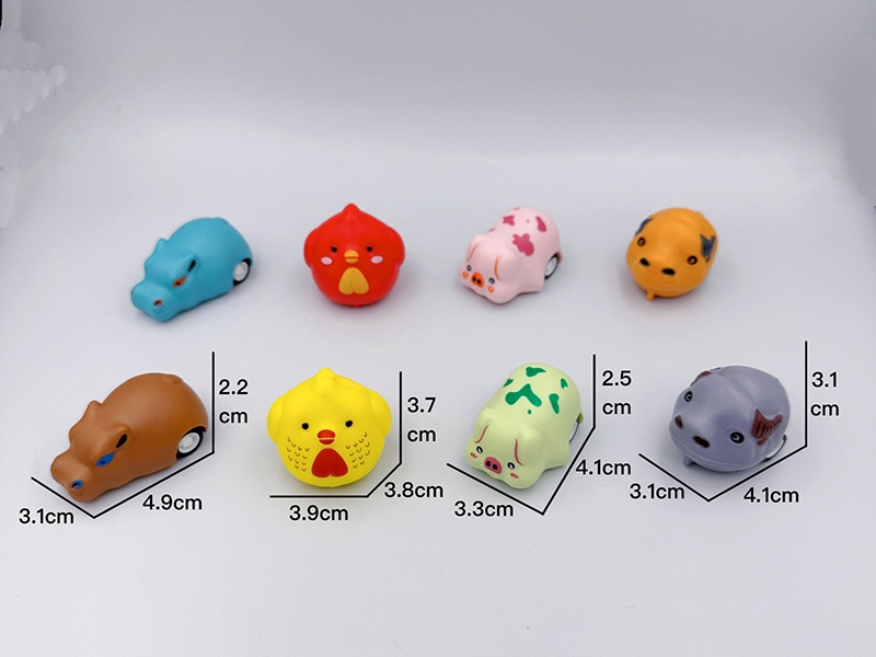Cartoon Pad Printing Animal Pull Back Car