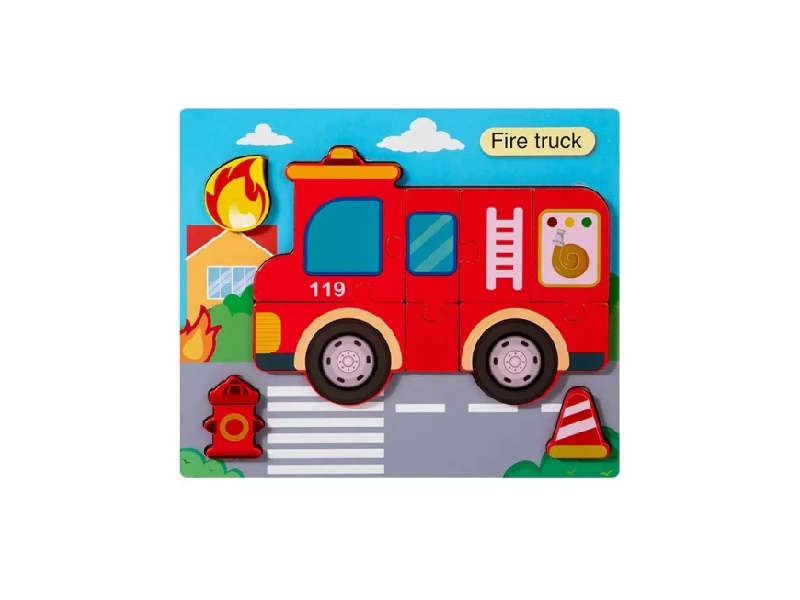 Wooden 3D Jigsaw Puzzle - Fire Engine