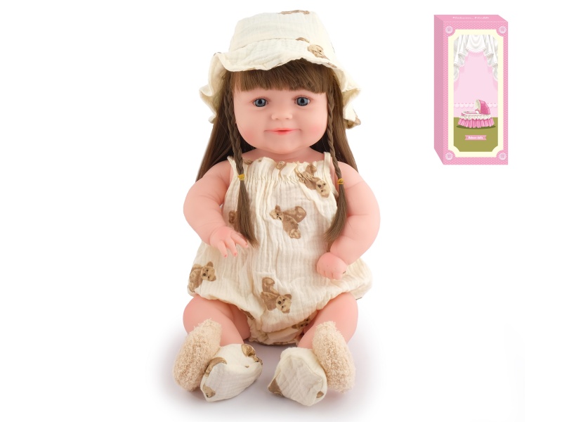 50cm Soft Plastic Reborn Doll(Wig Sheath)With Feeding-Bottle, Magnetic Pacifier, Diaper, Birth Card