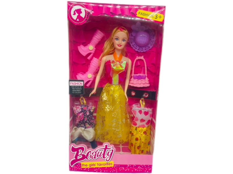 11-Inch Solid Body Doll With Shoes, Bag, Hat And Skirt