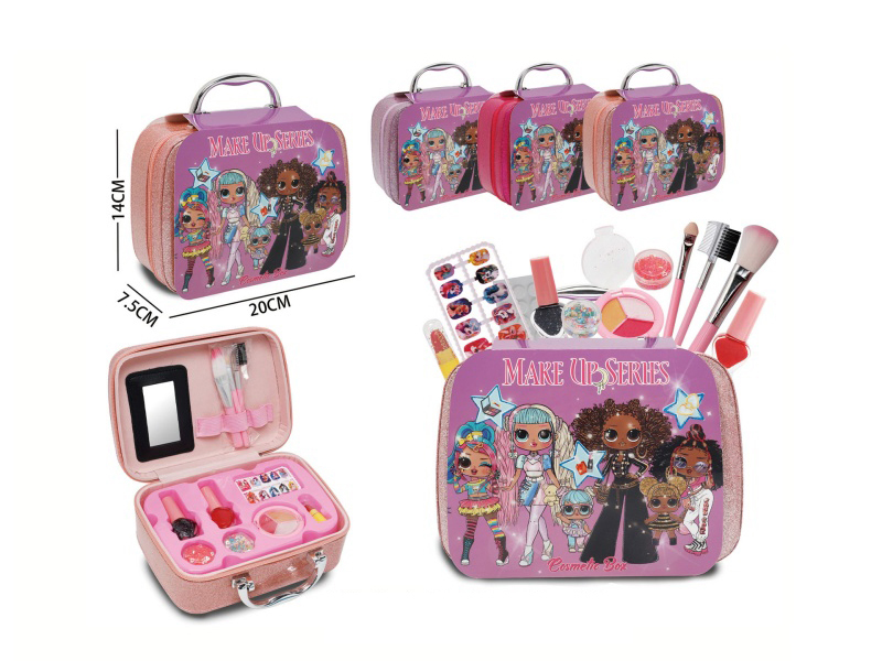 Surprise Girl'S Hand-Held Makeup Bag In Three Mixed Colors