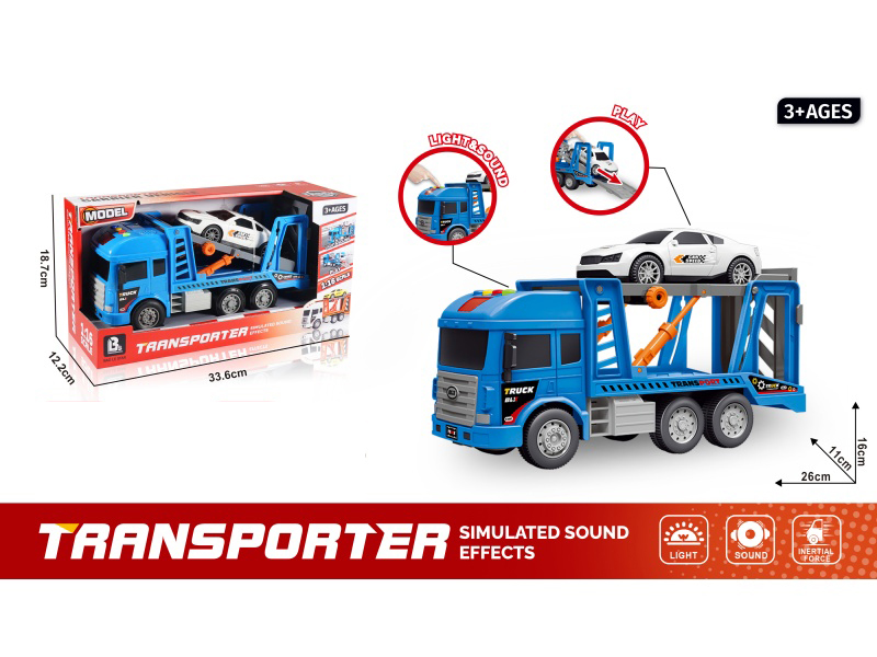 1:16 Sound And Light Inertial Transport Vehicle - Blue (Electricity Not Included :2*Aaa)