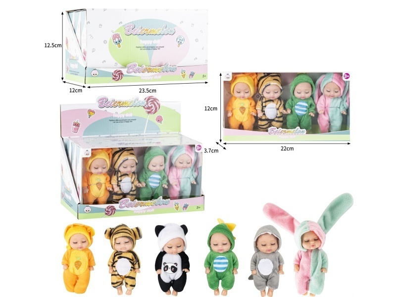 4-Inch Solid 4-Person Sleeping Doll (3 Boxes)