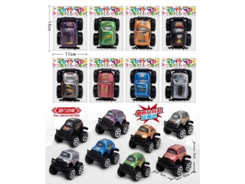 8 8-Color Huili Cartoon Off-Road Vehicles (Metallic Color)