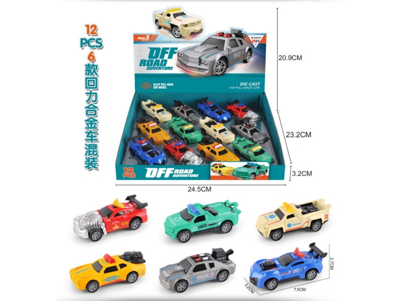 1;64 Pull Back Die-cast Police Car