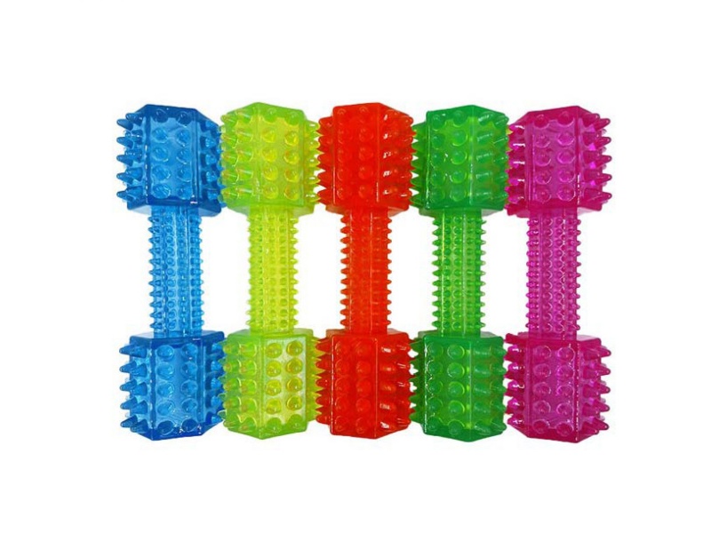 Transparent Spiny Barbell Pet Toy