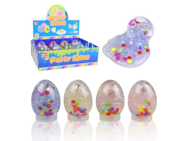 Crystal Mud Easter Egg Slime With Flashing Colored Ball Putty