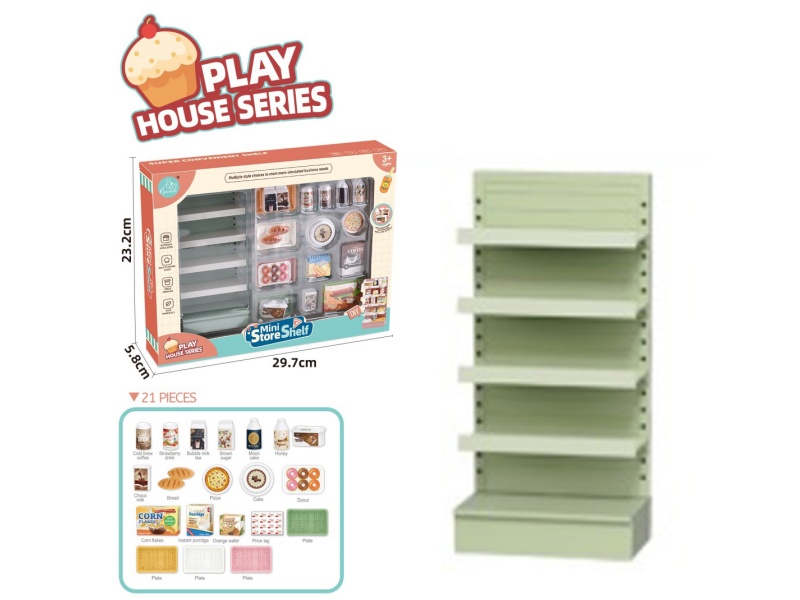 Mini Store Shelf +Plats, Food, Bread Accessories