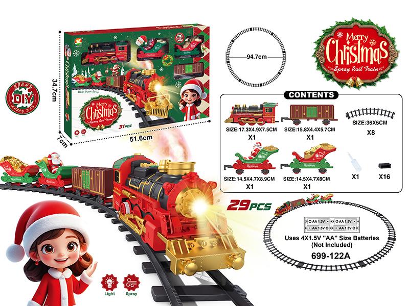 Classical Steam Electric Rail Train(Christmas Edition)