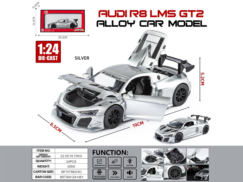 1:24 Audi R8 Alloy Car Model