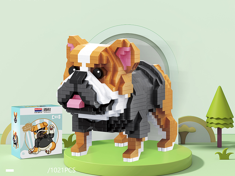 English Bulldog Small Particle Building Blocks(1021PCS)